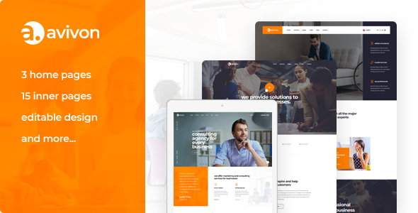 Avivon - Pure Business Consulting & Finance PSD Template - Business Corporate