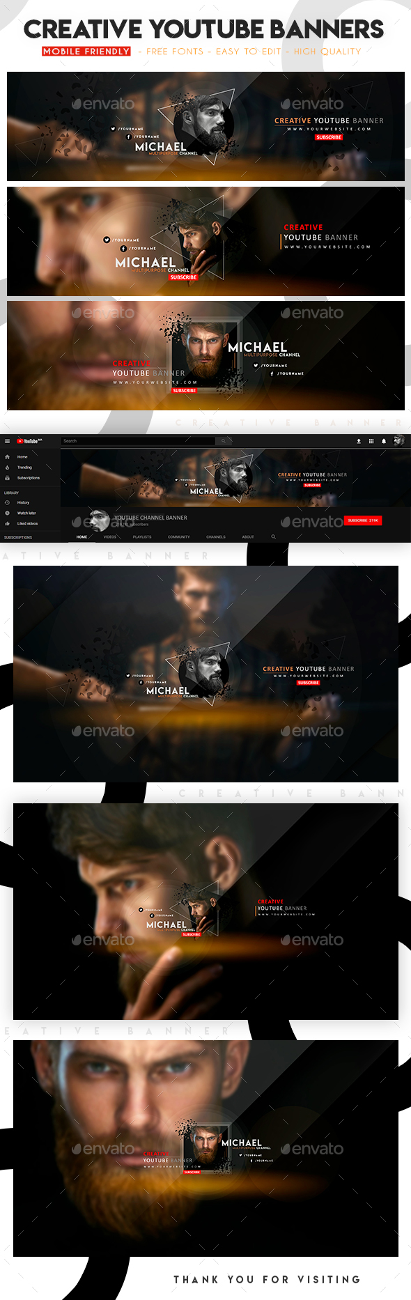 Creative Multipurpose YouTube Banners