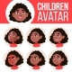 Girl Avatar Set Kid Vector. Black. Afro American, Vectors | GraphicRiver