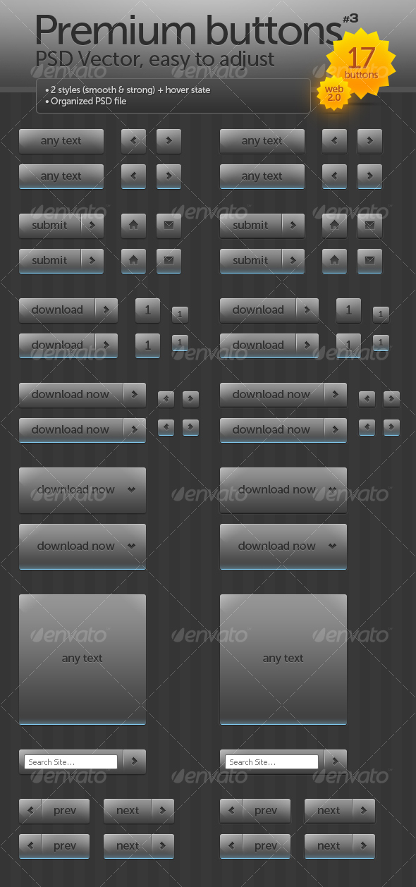Premium buttons #3 - Buttons Web Elements