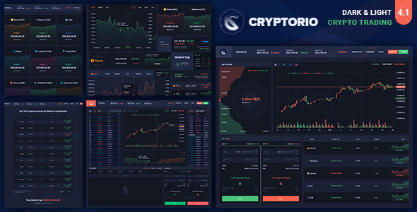 Cryptorio - Cryptocurrency Trading Dashboard UI KIT - Technology PSD Templates