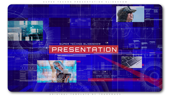 Super Techno Presentation Slideshow Video Displays template preview