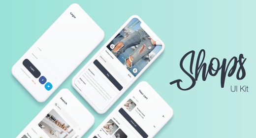 Shops - E-Commerce Mobile App Sketch Template
