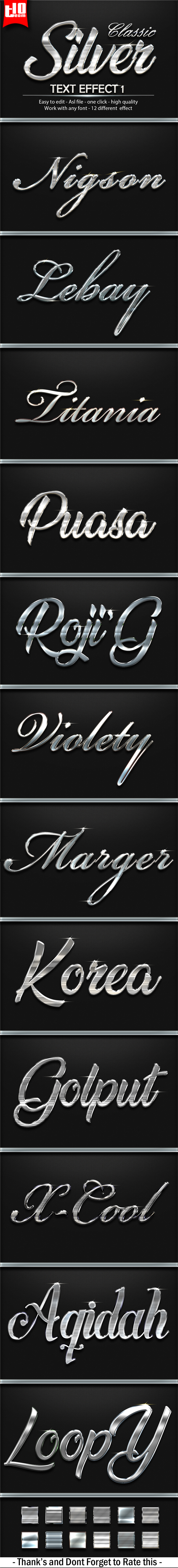 12 Silver Classic vol 1 - Styles Photoshop