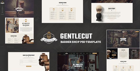 Gentlecut - Barbershop and Hairdressers PSD Template