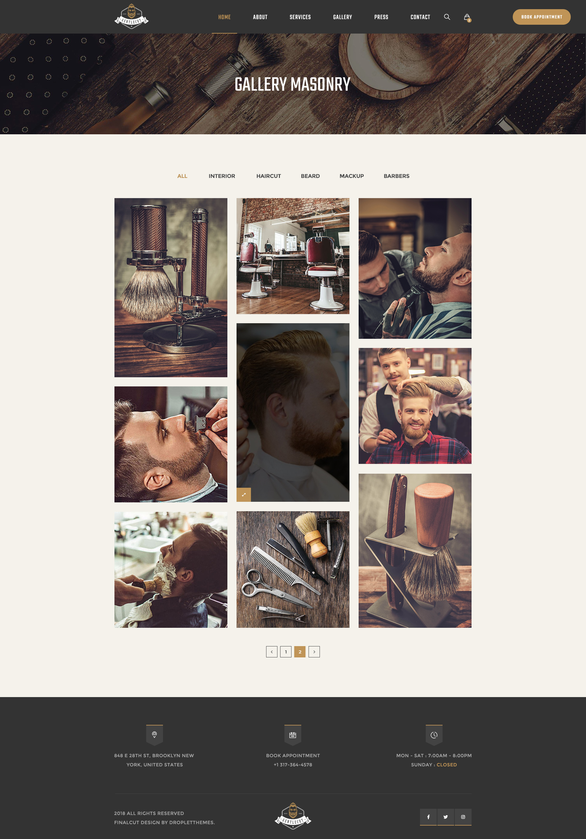 Gentlecut - Barbershop and Hairdressers PSD Template