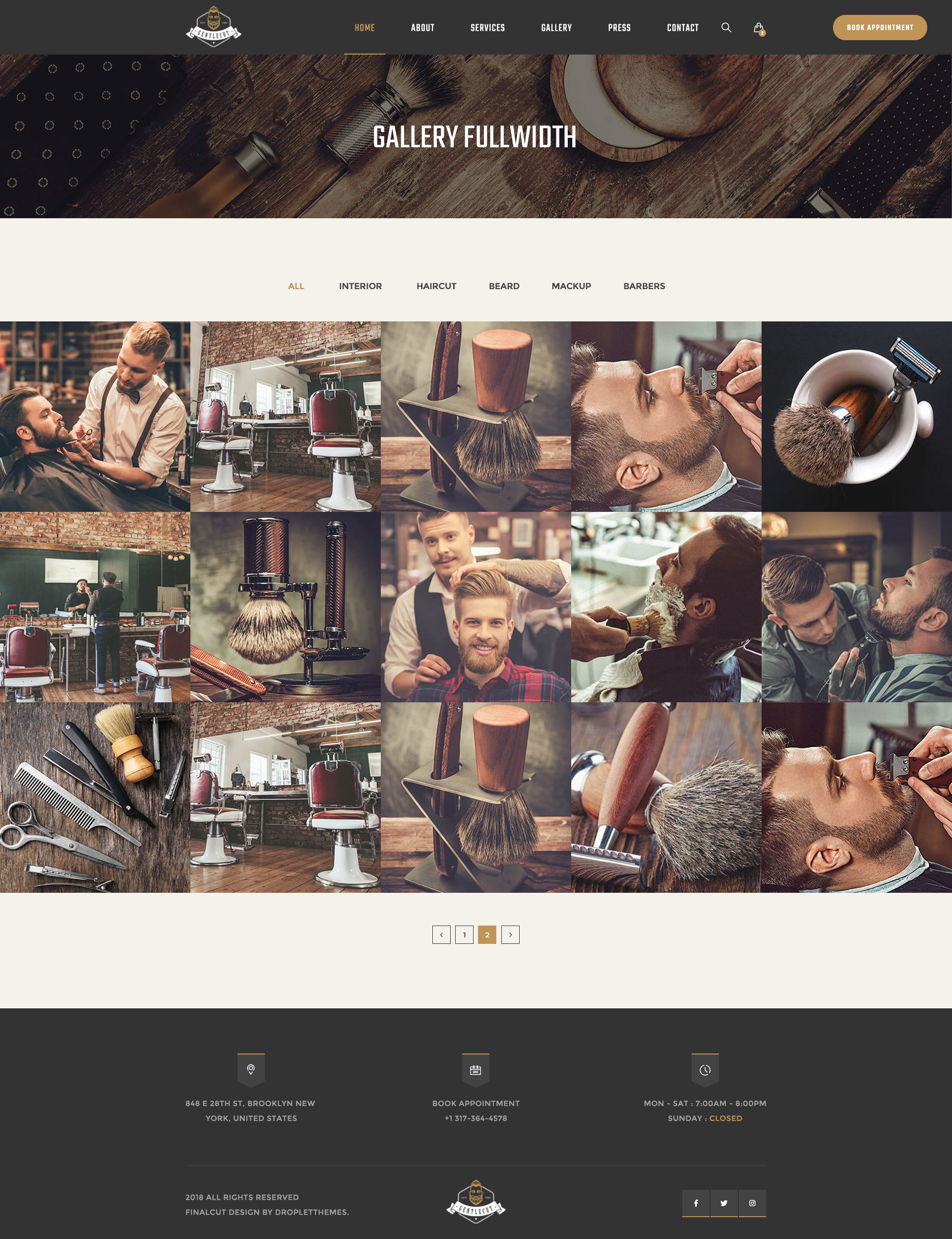 Gentlecut - Barbershop and Hairdressers PSD Template