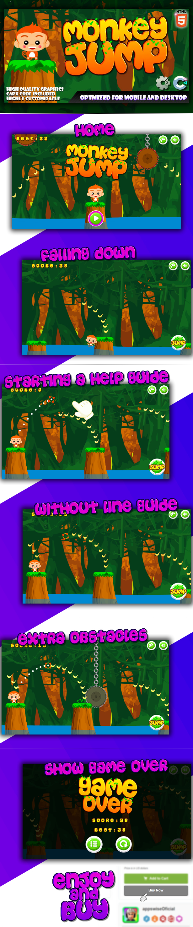 Monkey Jump (C2, C3, HTML5) Game. - 1