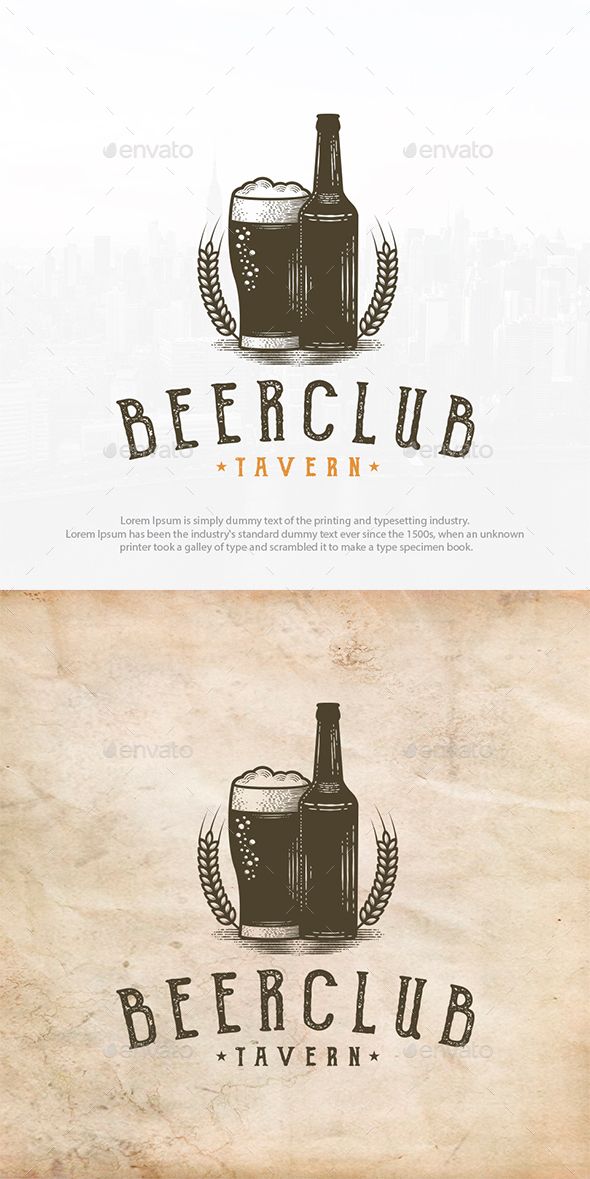 Beer Club Vintage Logo - Crests Logo Templates