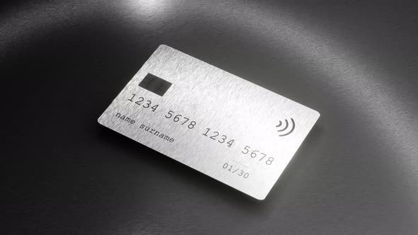 3D Animation of a metal credit card