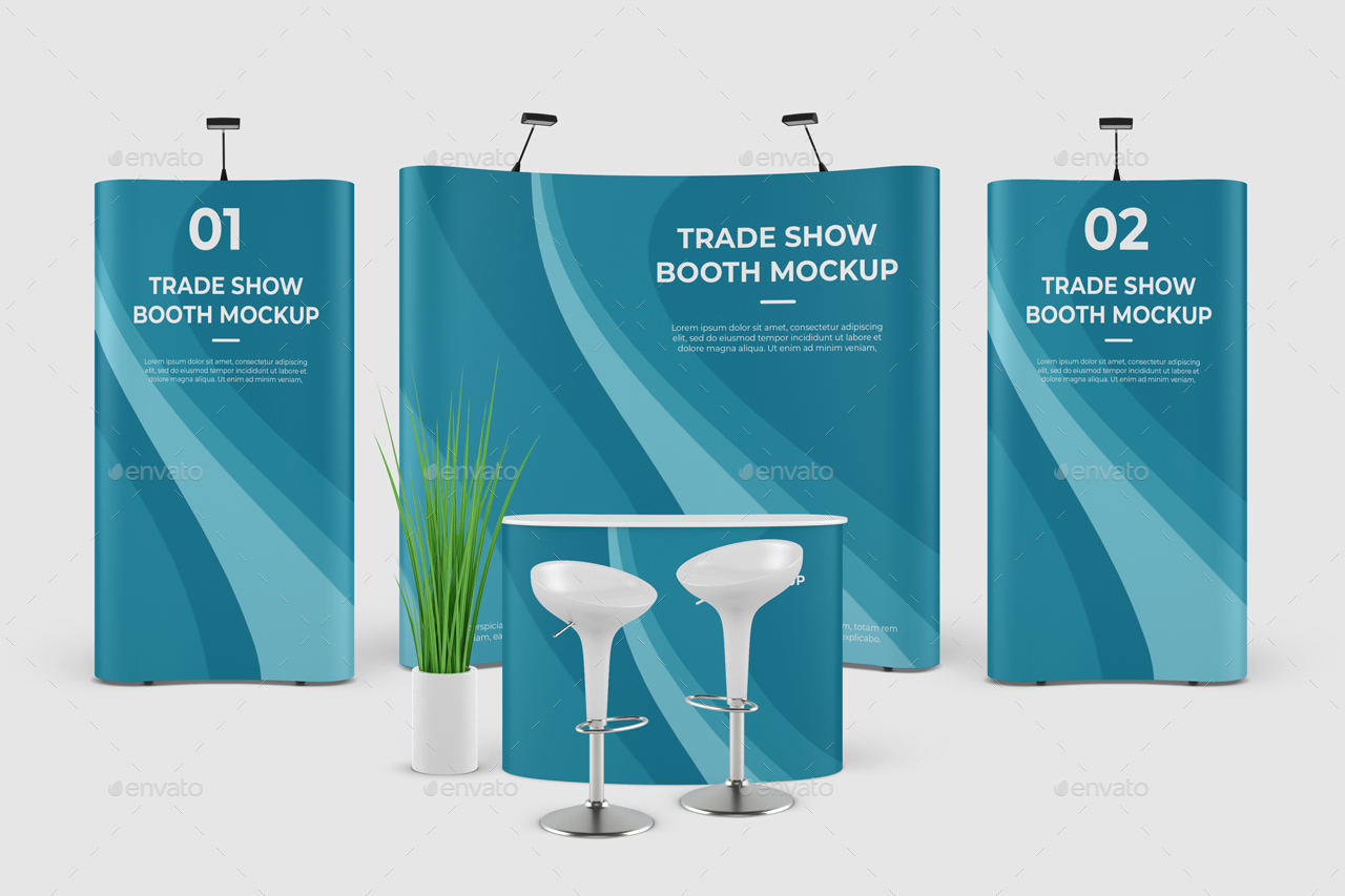 Download Event Stand Trade Show Booth Mockup Pop Up Stand By Docqueen Graphicriver PSD Mockup Templates
