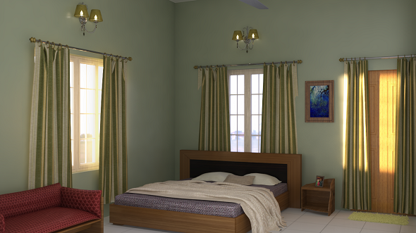 3D Bedroom Interior - 3Docean 22727268