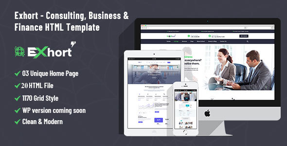 Extraordinary Exhort - Consulting Business And Finance Bootstrap 4 HTML Template