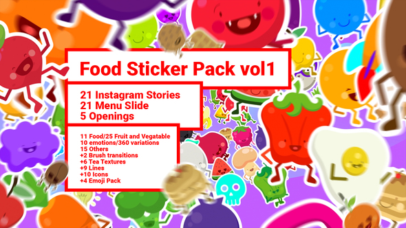 Food Sticker Pack - VideoHive 22728977