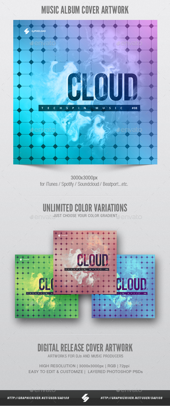 Cloud - Music Album Cover Artwork Template - Miscellaneous Social Media
