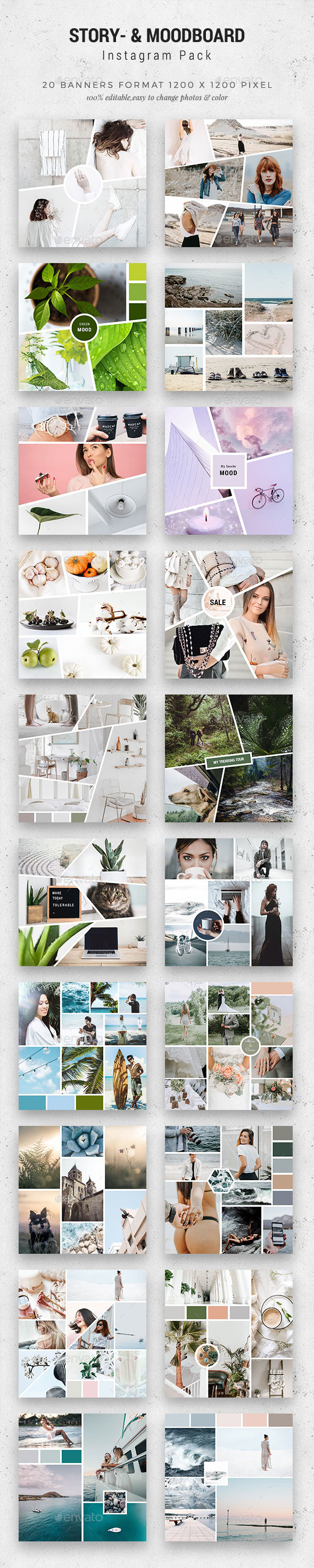 Story-/Moodboards for Instagram - Social Media Web Elements