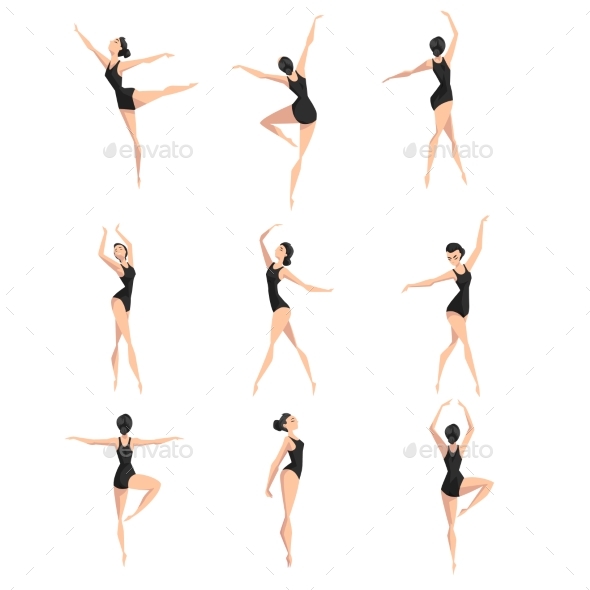 Female Ballet Dancer Set - Miscellaneous Vectors