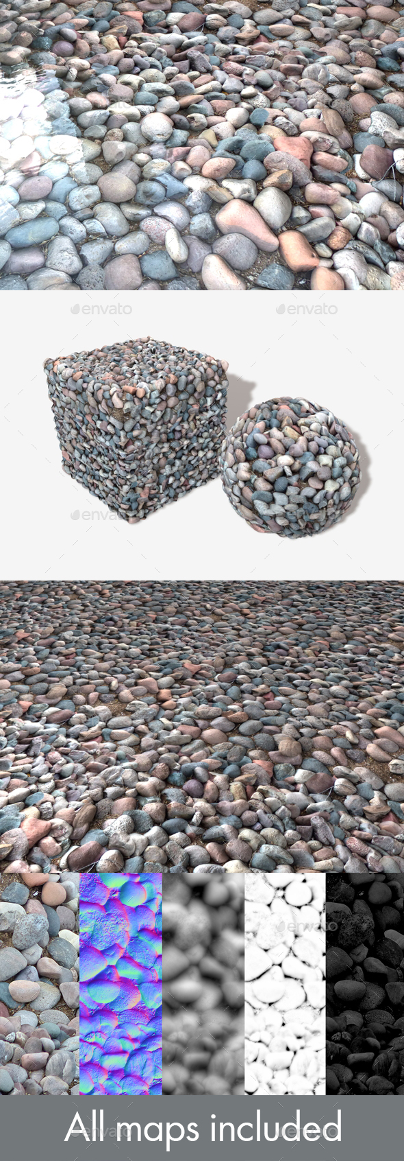 Purple Stones Seamless - 3Docean 22730686