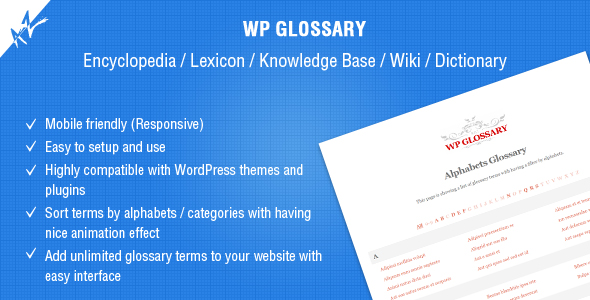 WP Glossary - Encyclopedia / Lexicon / Knowledge Base / Wiki / Dictionary - CodeCanyon Item for Sale