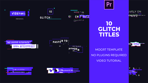 10 Glitch Titles Mogrt