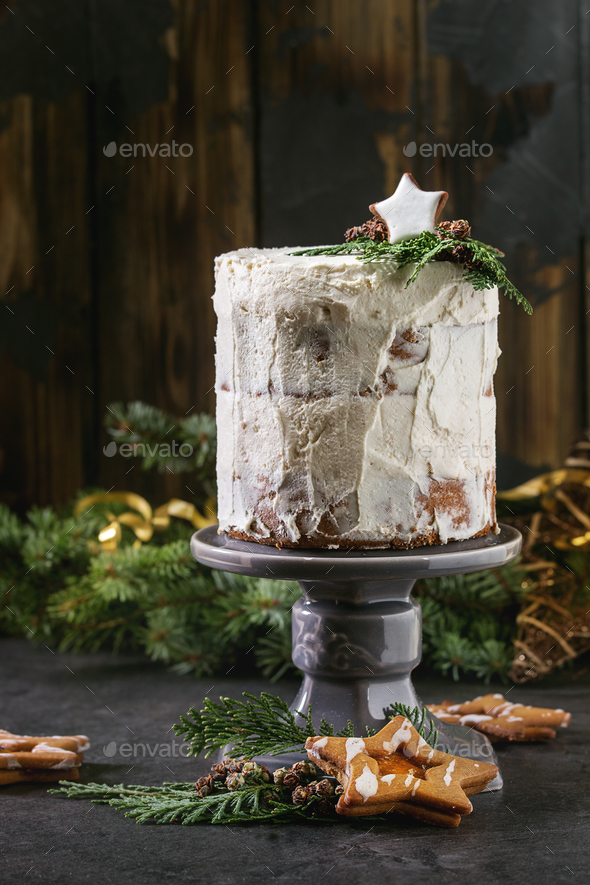 Christmas Naked Cake Stock Photo By NatashaBreen PhotoDune