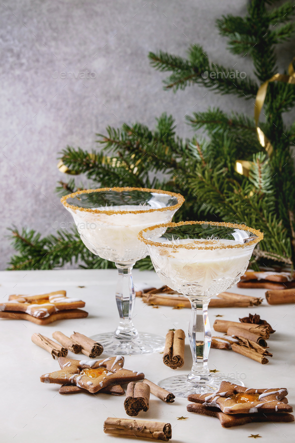 Christmas Eggnog cocktail - Stock Photo - Images
