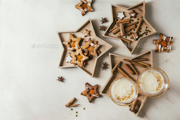 Christmas Eggnog cocktail - Stock Photo - Images