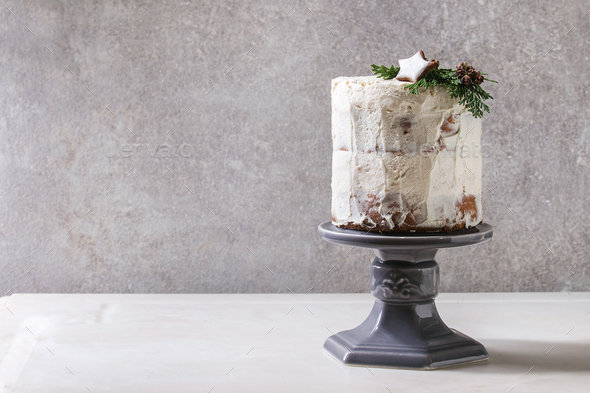 Christmas naked cake - Stock Photo - Images
