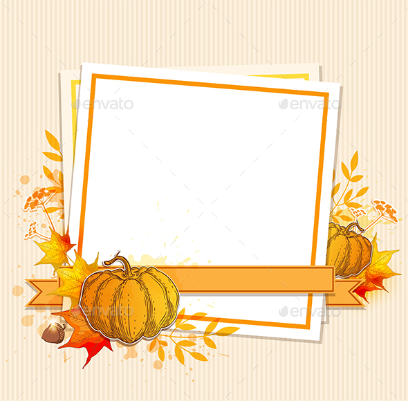 Autumn Background with Pumpkins - Seasons Nature