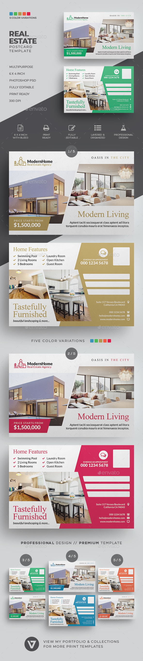 Real Estate Postcard - Cards & Invites Print Templates