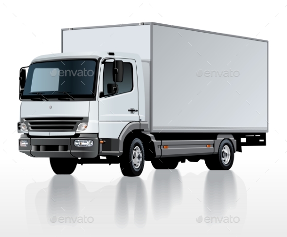 Vector Delivery Cargo Truck Template Isolated - Man-made Objects Objects