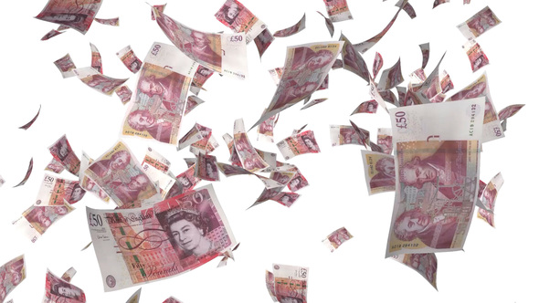 Money British Pounds Raining