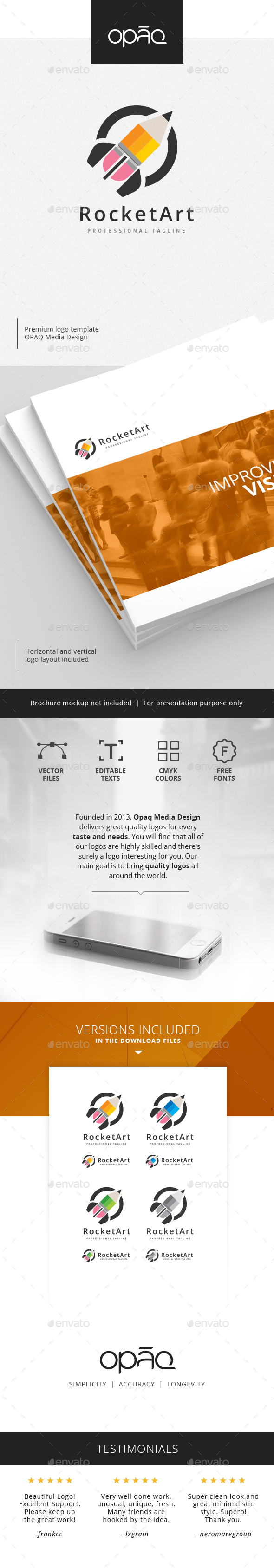 Art Rocket Pencil Logo - Objects Logo Templates