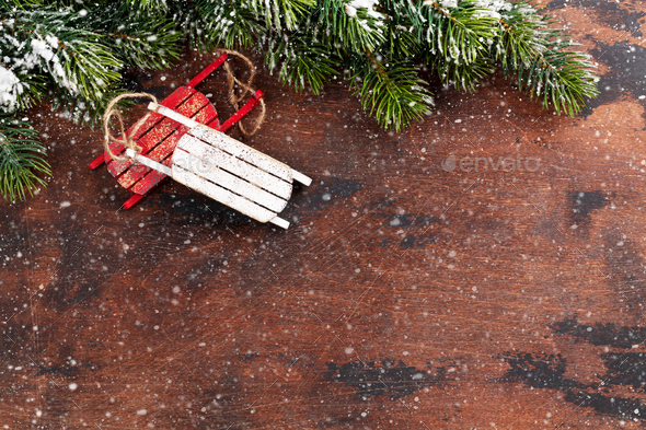 Christmas backdrop with fir tree branch - Stock Photo - Images