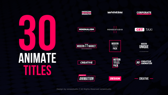 30 Animated Titles Titles template preview