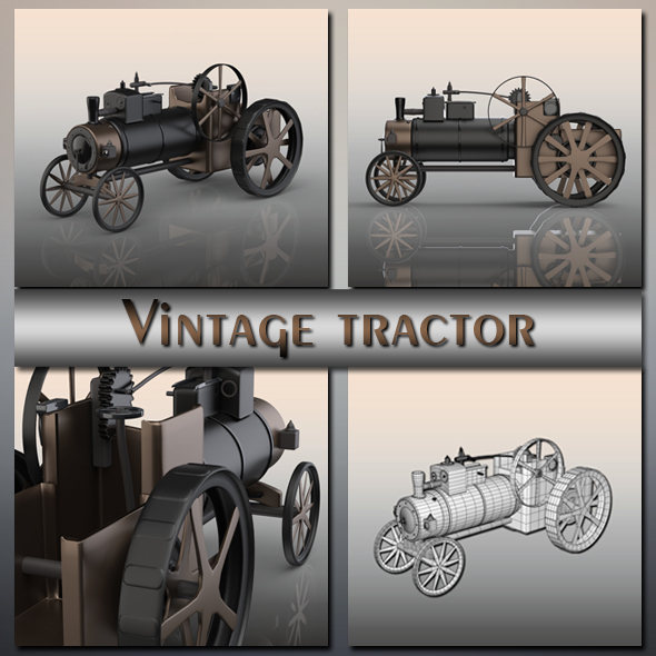 Vintage tractor - 3Docean 22747589