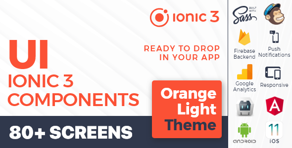 Ionic 3 / Angular 6 UI Theme / Template App - Multipurpose Starter App - Orange Light - CodeCanyon Item for Sale