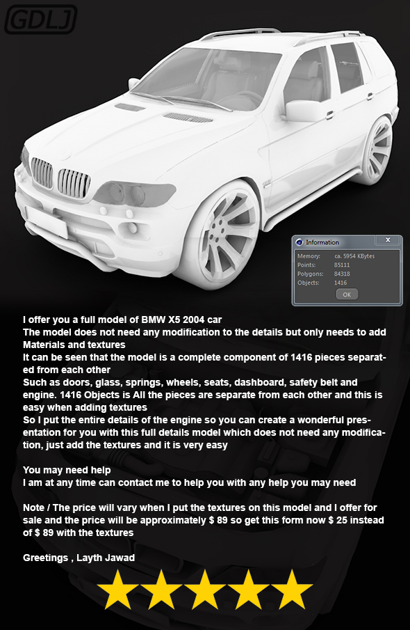 BMW X5 2004 - 3Docean 22750928