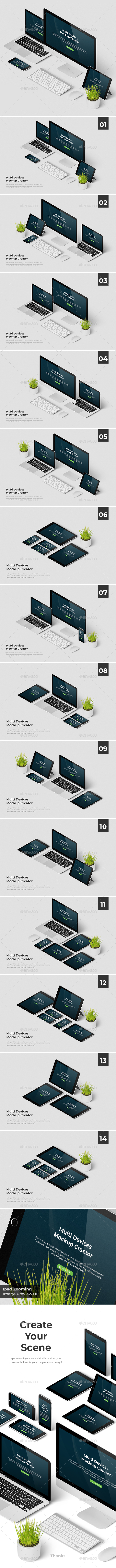 Multi Devices Responsive Web Mockup - Product Mock-Ups Graphics