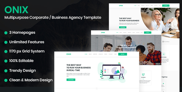 Special ONIX – Multipurpose Corporate/Business Agency HTML5 Template