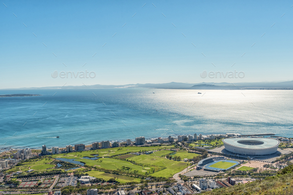 Aerial view of Green Point in Cape Town
