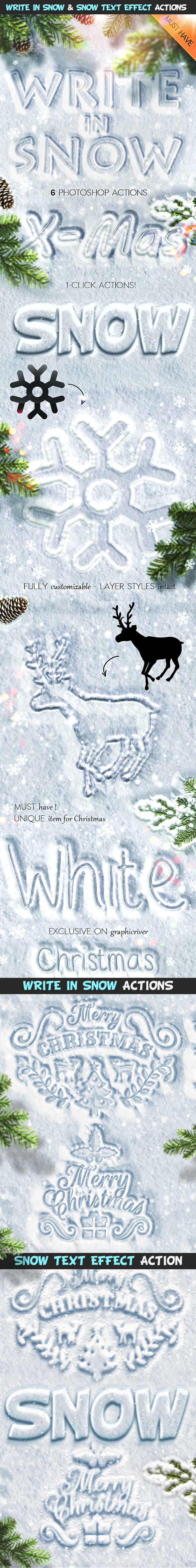 Snow Writing and Snow Text Effect Photoshop Actions - Text Effects Actions