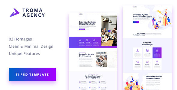 TROMA - Creative Agency PSD Template - Creative PSD Templates