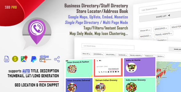 Simple Business Directory with Maps, Store Locator, Distance Search - CodeCanyon Item for Sale