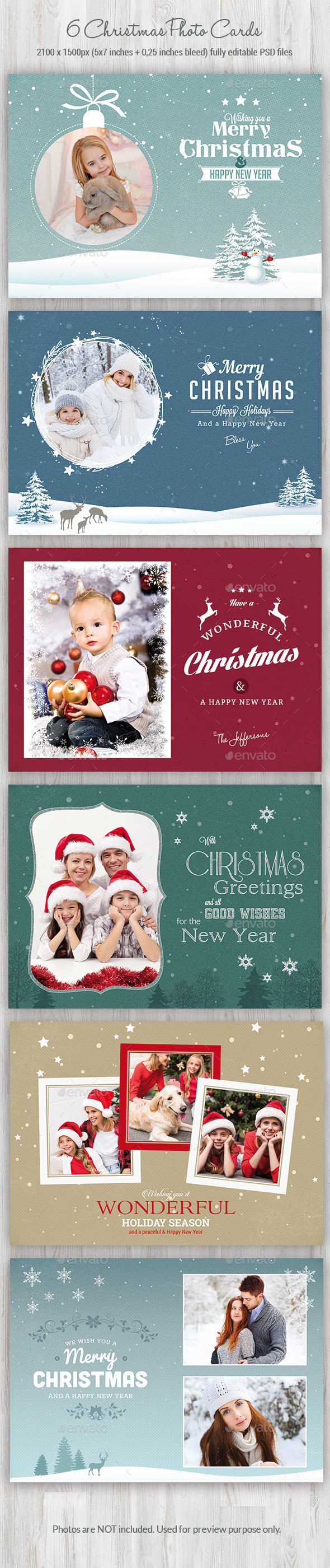 Christmas Photo Cards - Cards & Invites Print Templates