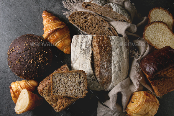 Variety of fresh baked bread - Stock Photo - Images