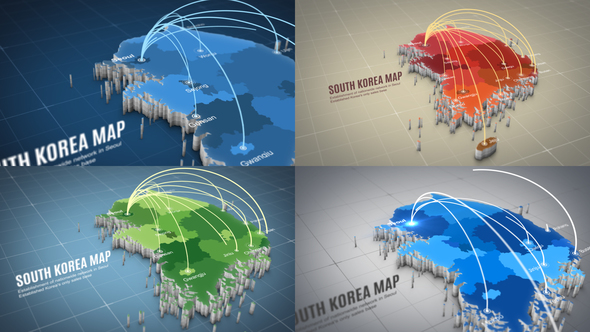 Korea Map - VideoHive 22772732