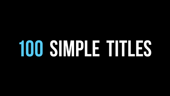 100 Simple Titles - VideoHive 22740875