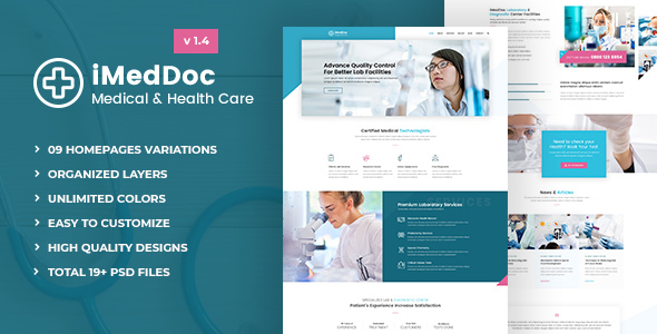 iMedDoc: Medical Center and Health PSD Template - Health & Beauty Retail
