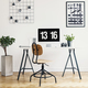 Wooden chair at desk with desktop computer in white home office - $5.00 Wooden chair at desk with desktop computer in white home office